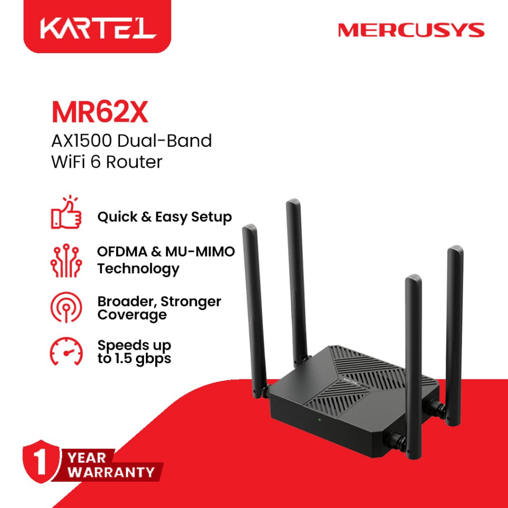 MERCUSYS MR62X AX1500 Dual-Band WiFi 6 Router | Shopee Philippines
