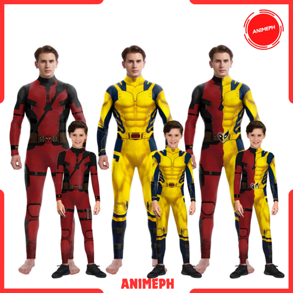 Halloween Costume Adults Kids Deadpool 3 Wolverine Costume Mens Boys