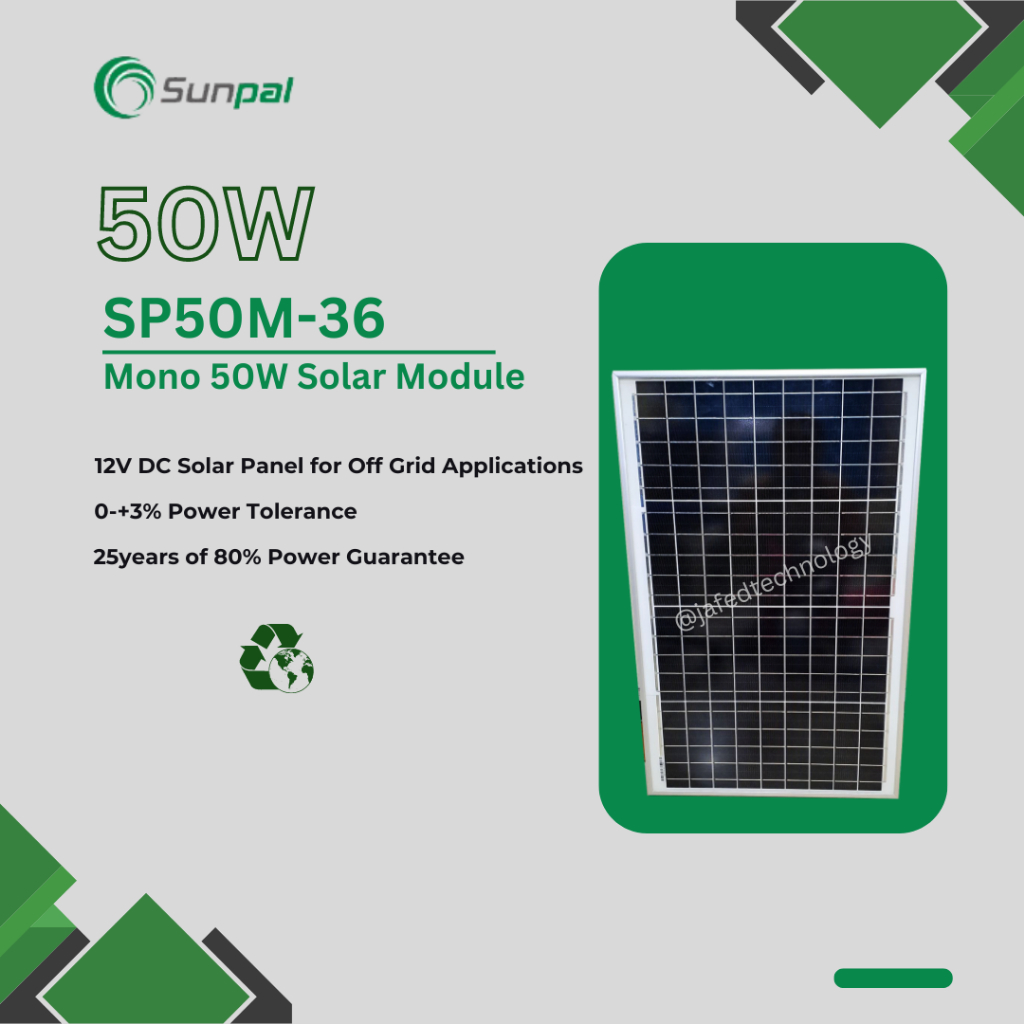 SUNPAL 50W Solar Panel for Off Grid Solar Power System | Shopee Philippines