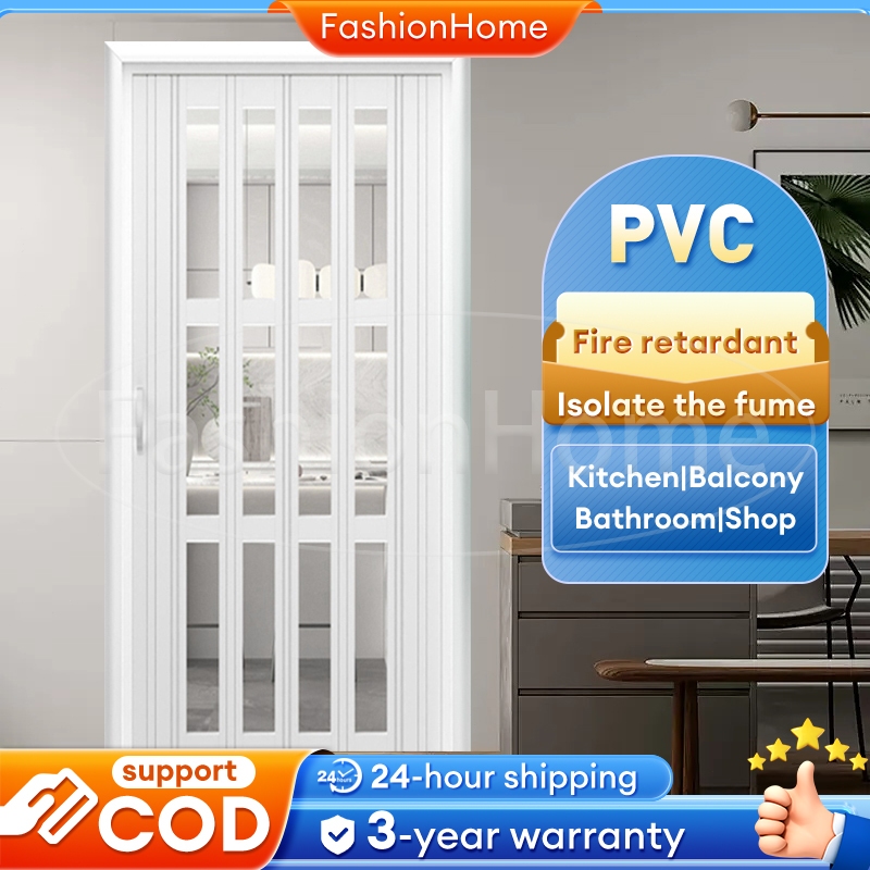 sliding door pvc folding door bathroom kitchen Waterproof door bedroom