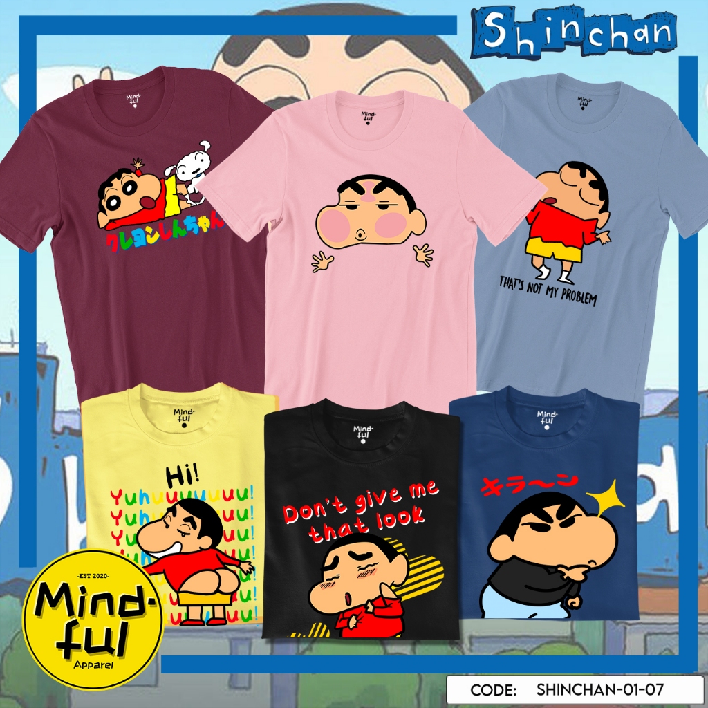SHIN CHAN GRAPHIC TEES | MINDFUL APPAREL TSHIRT | Shopee Philippines