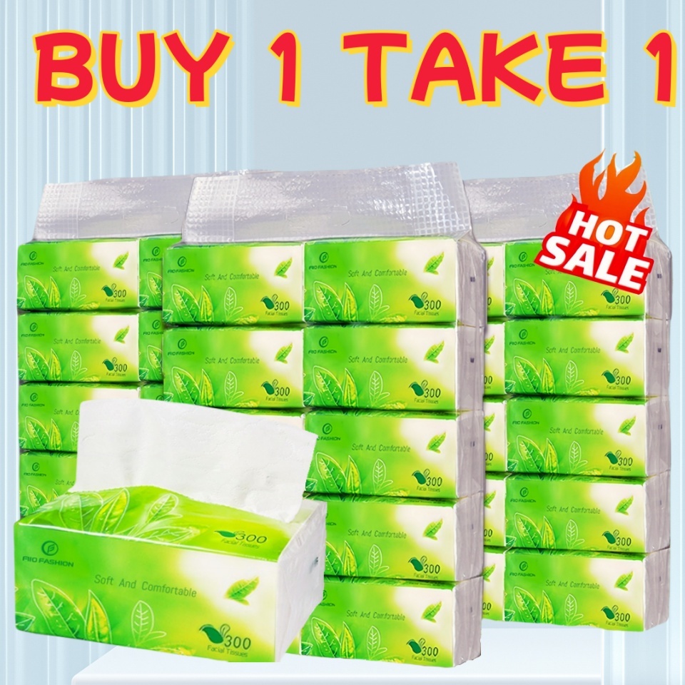 BUE 1 TAKE 1 Organic green tea Facial Tissue Paper toilet office Hand ...
