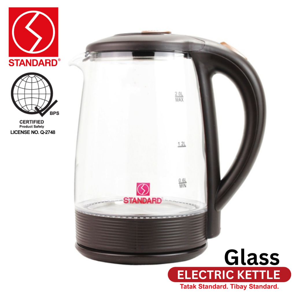 Standard Glass Electric Kettle Heater Liters with Light 1500 Watts SEK 
