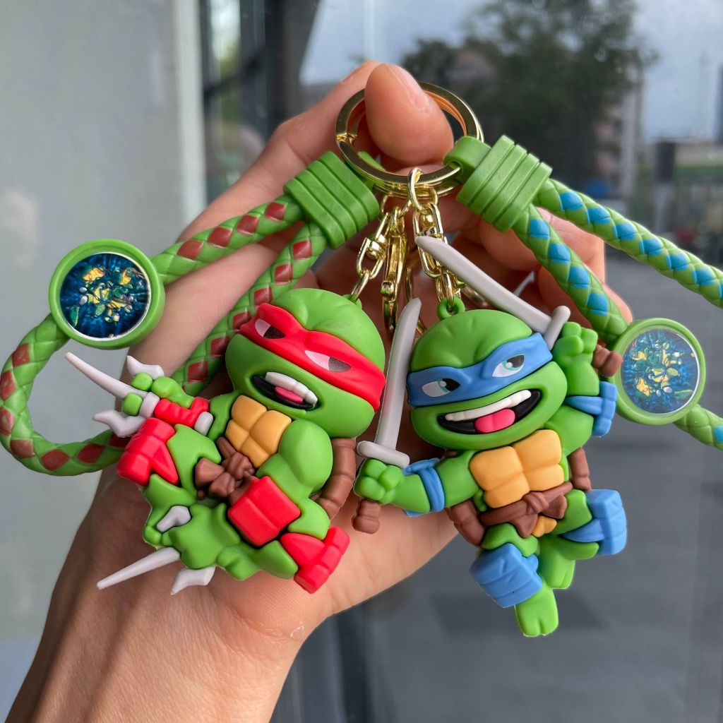 K22 New design ninja turtle cartoon character keychain silicon bag ...