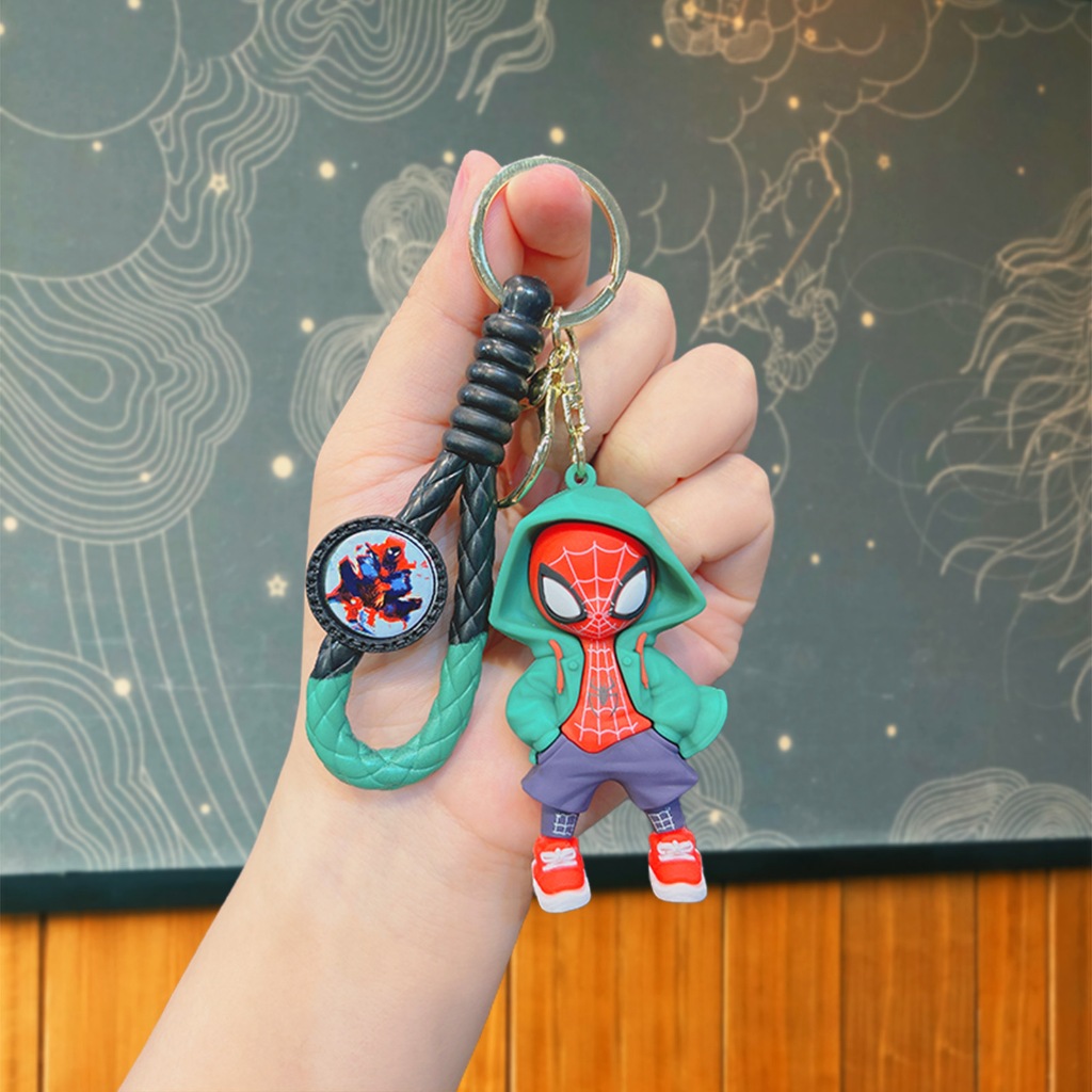 K26 new design Spiderman silicon small keychain bag hanger,key hanger ...