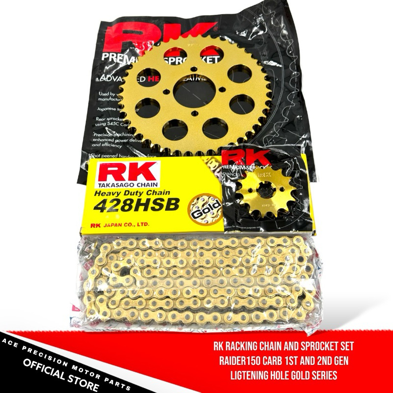 RK RACING CHAIN & SPROCKET SET RAIDER 150 1st and 2nd GEN 428 HEAVY
