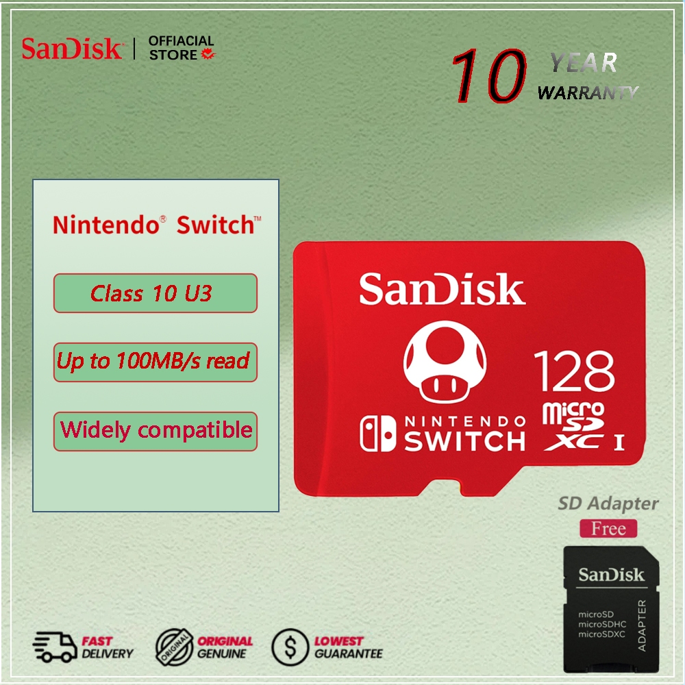 SanDisk Memory Card 128GB 256GB UHSI Micro SDXC for Nintendo Switch