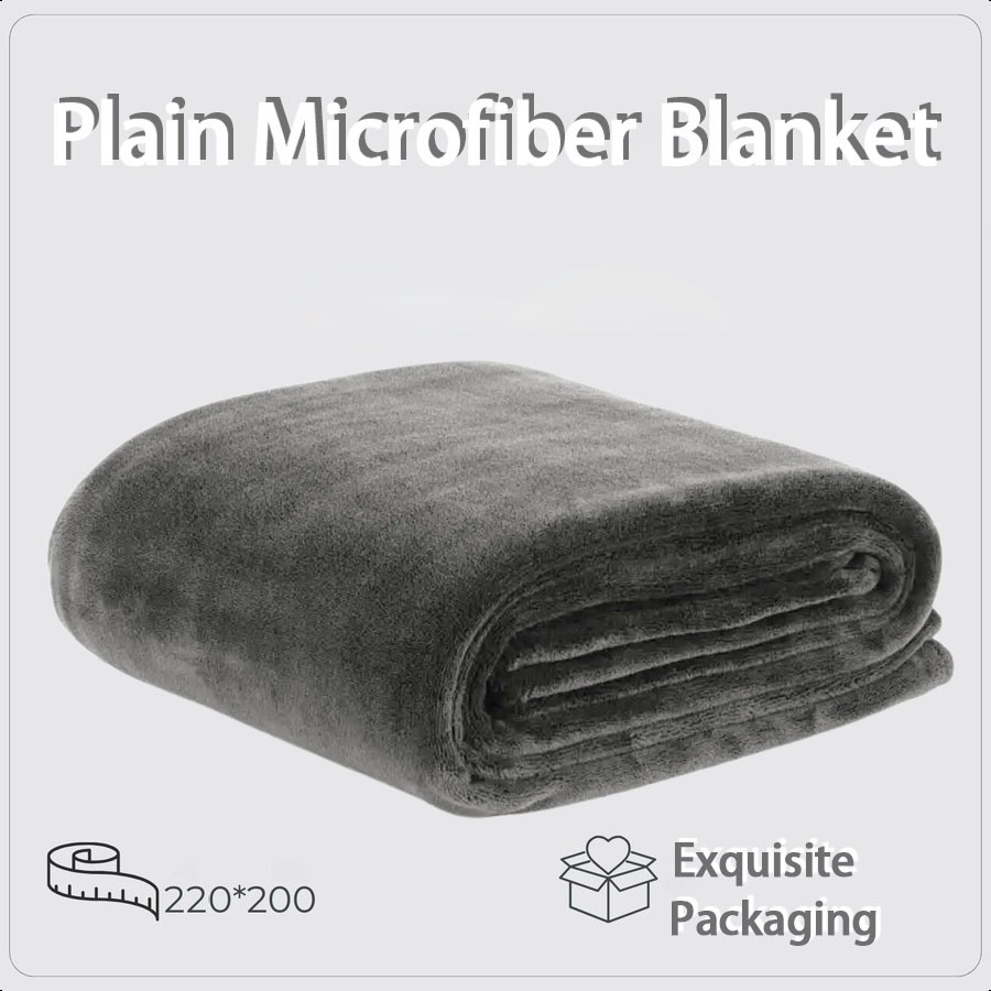 Plain Color Blanket Super Soft and Warm Microfiber Plush Sofa Blanket