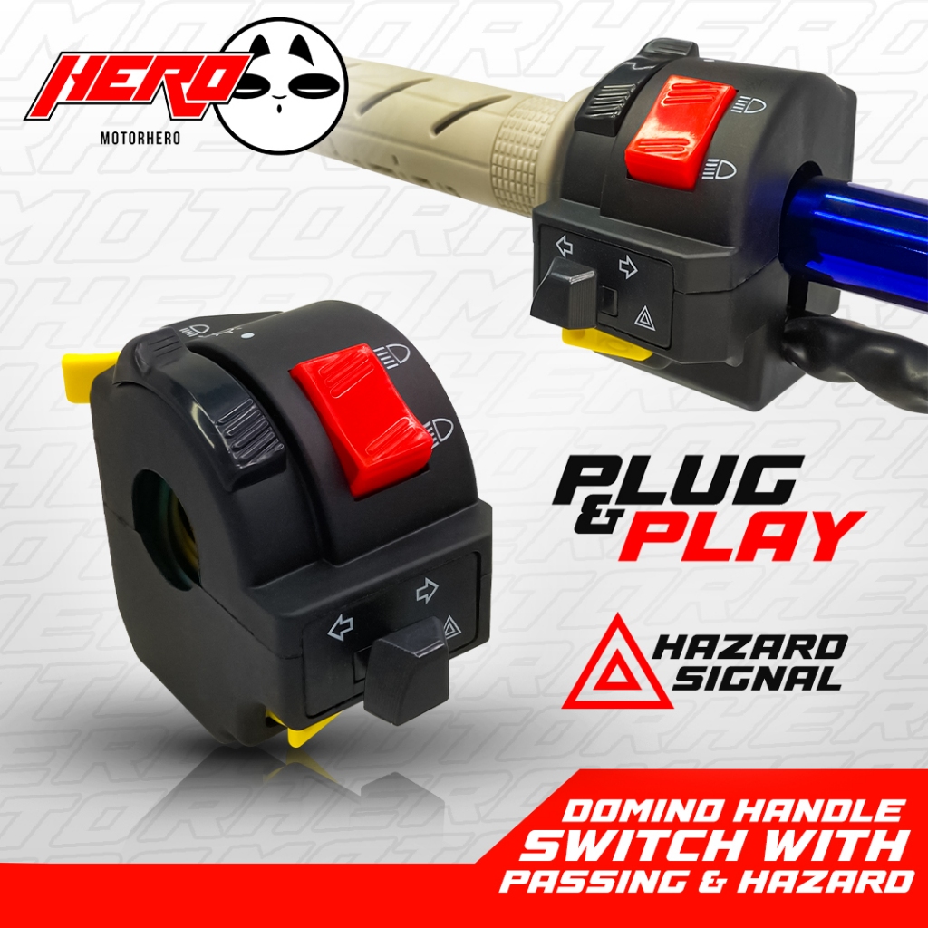 Domino Handle Switch With Passing light And Hazard Universal Motorcycle