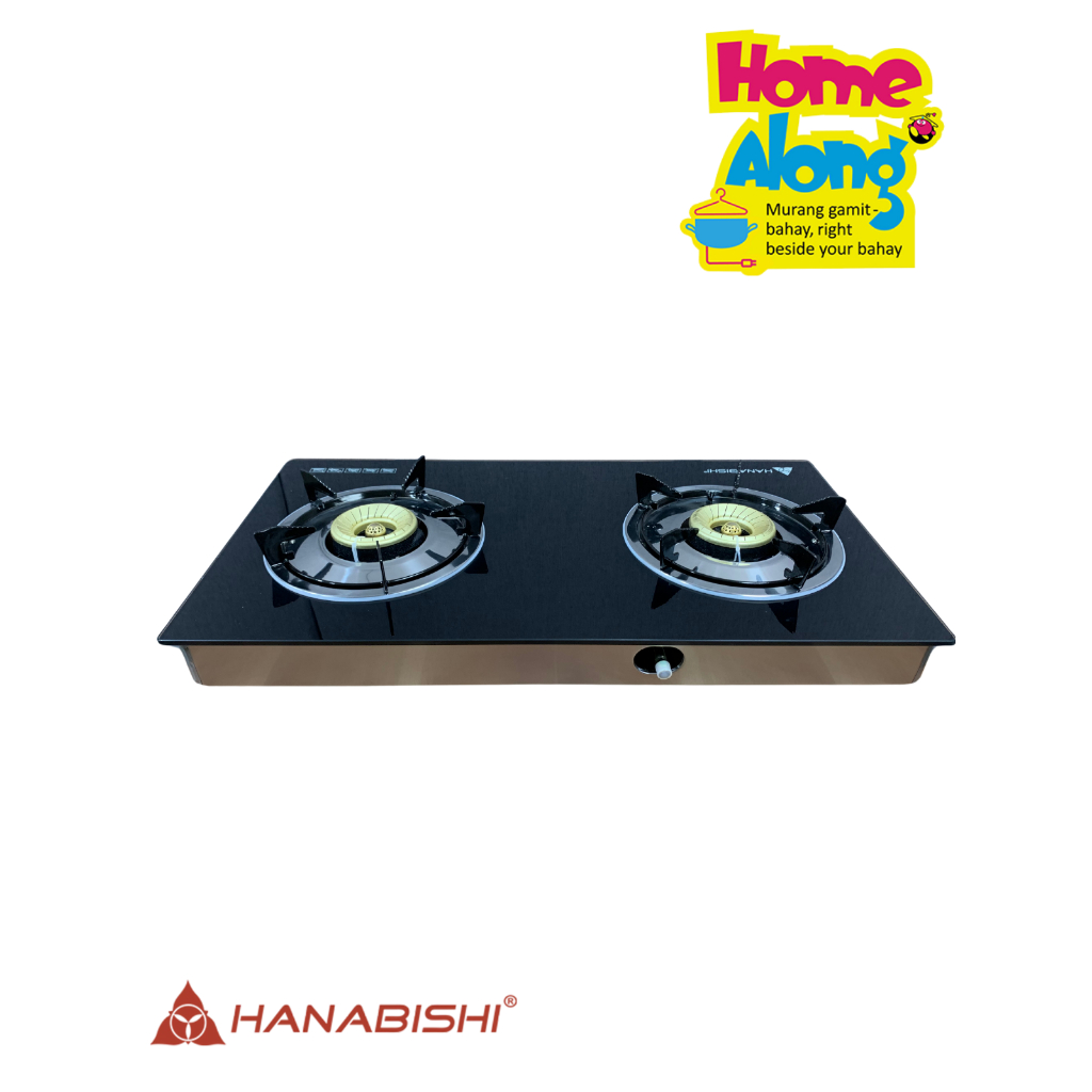 Hanabishi Double Burner Gas Stove GGS200 Glass top Panel, Stainless ...