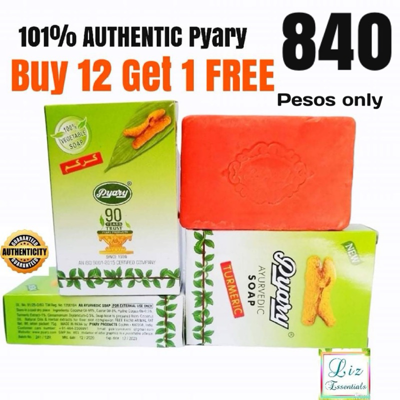 Original Pyary Turmeric Soap 12 pcs+ 1 | Shopee Philippines
