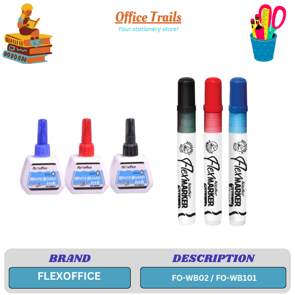 FlexOffice Whiteboard Marker FO-WB02 / FO-WB101 White Board Marker Ink ...