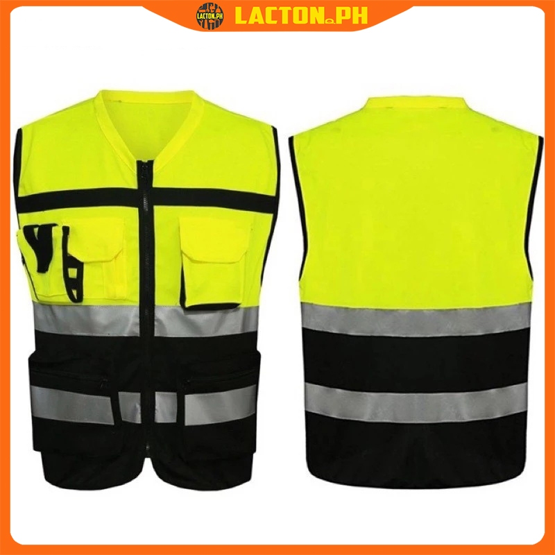 Ready Stock 7 Pockets Class 2 High Visibility Zipper Front Safet Yellow ...