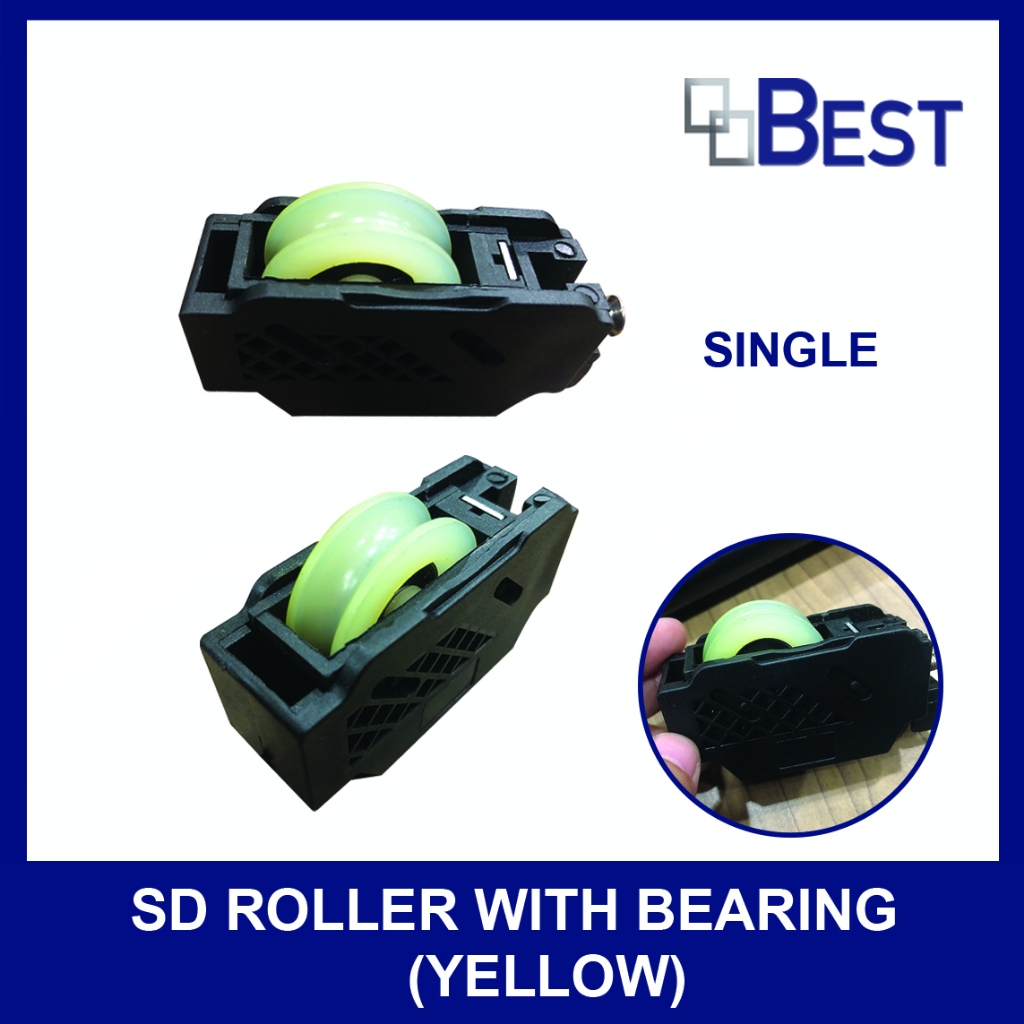 SD Black Nylon Roller (YELLOW) Plastic Casing with Bearing Single ...