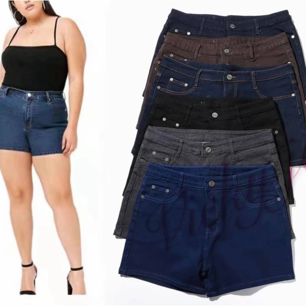ZORRA High waist stretch SIZE 32-44 Plus Size denim short Sexy Short ...