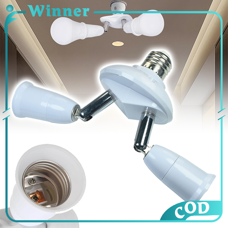 E27 Adjustable Light Bulb Socket Splitter 2 Heads Light Adapter ...