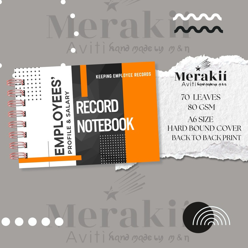 EMPLOYEES’ SALARY MINI RECORD NOTEBOOK | A6 | 70 LEAVES | Shopee ...