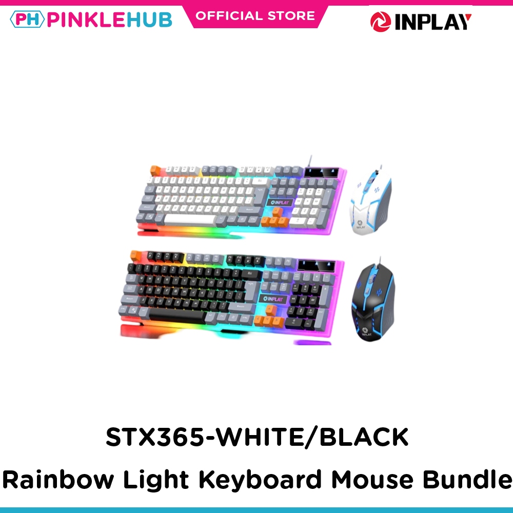 INPLAY STX365 Colorful Keyboard and Mouse Set Combo Wired Gaming ...