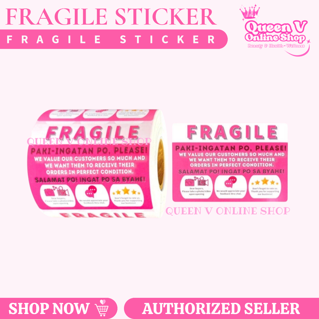 Pink Fragile Sticker Tagalog Label | Shopee Philippines
