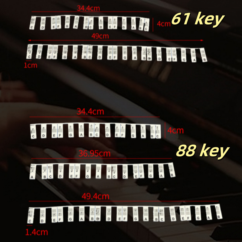 Adhesive Free Musical Linstrument Accessories 61/88 Key Note Strip ...