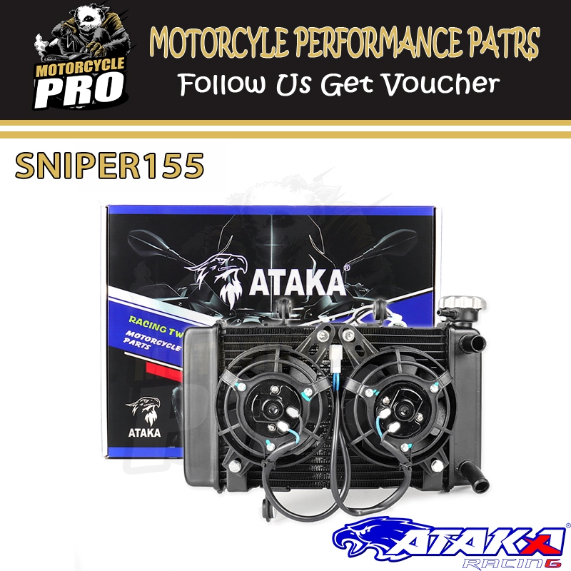 ATAKA Double Radiator Cooling Water Tank 570ML Motorcycle Condenser ...