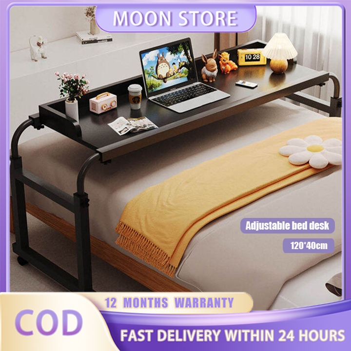 Adjustable Computer Table Movable Bedside Table With Wheels Creative ...