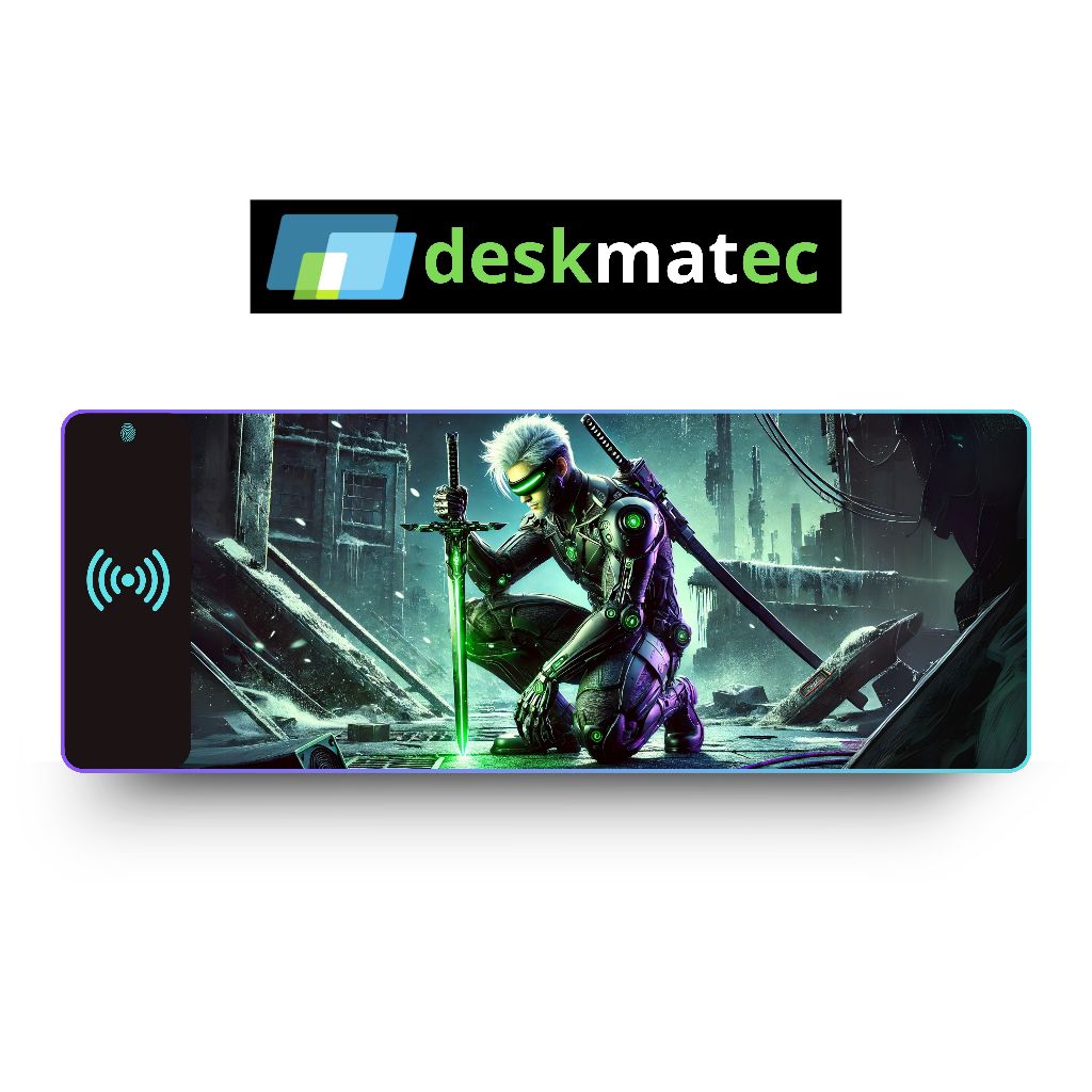 DESKMATEC Wireless Charging Mouse Pad, 15W CyberBlade RGB