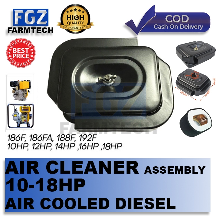 AIR CLEANER 186F 186FA 188F 190F 192F AIR COOLED DIESEL ENGINE 10hp ...