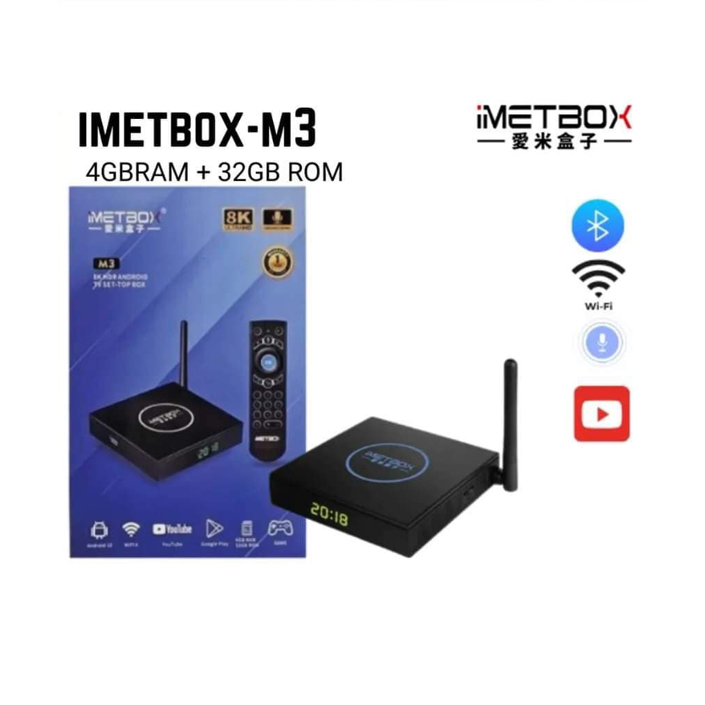 METBOX M3 SMART-TV (4GB RAM + 32GB ROM) Android 12 VOD / LIVE Dual band ...