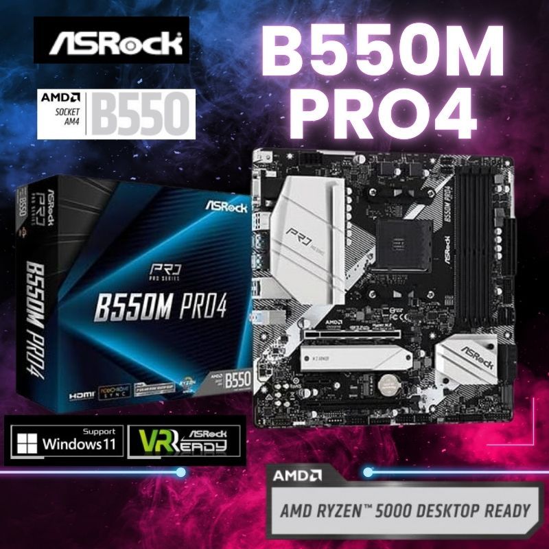 Ryzen 5000 New Motherboard ASRock B550M Pro4 Micro ATX