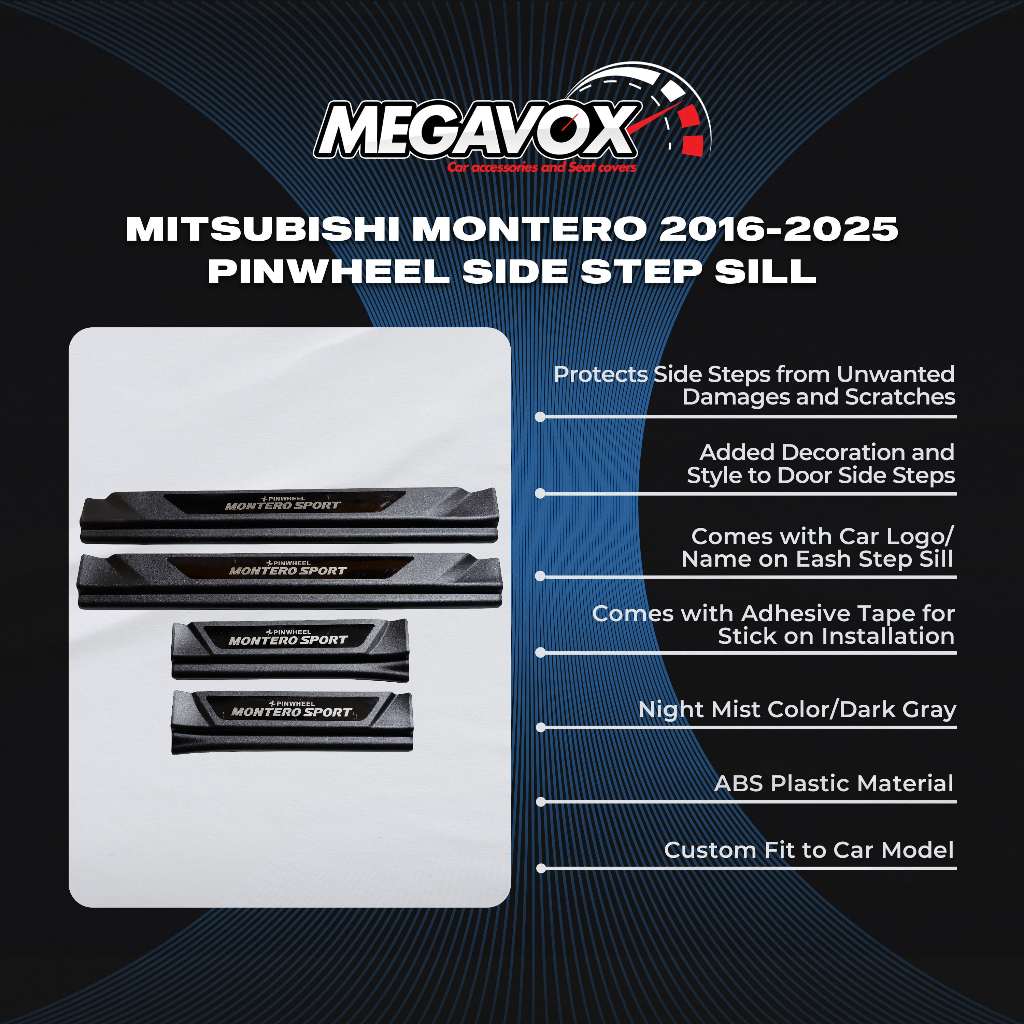 Mitsubishi Montero 2016-2025 Pinwheel Side Step Sill | Shopee Philippines