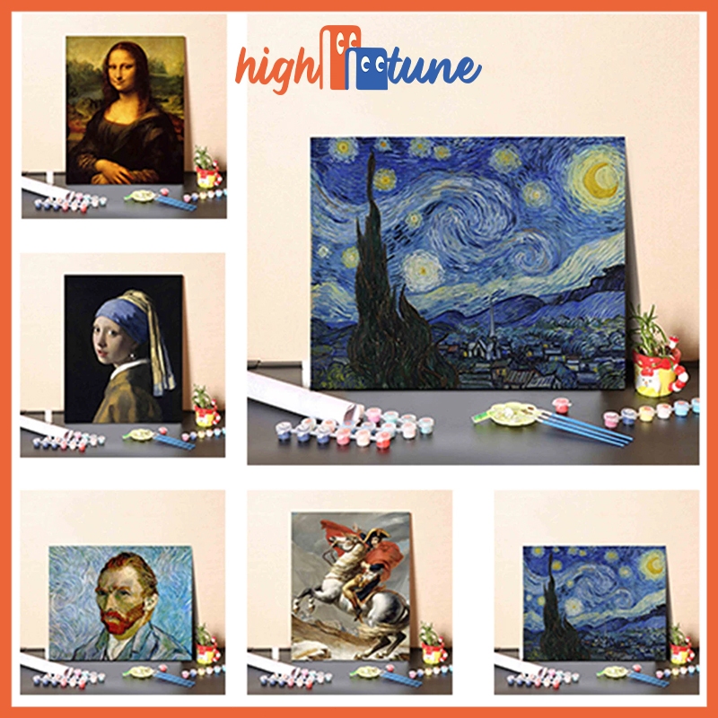 NAIMOER – Lot De 6 Toiles Peinture Par Numéros – Paysages Nationaux – 20x30 Cm – Avec Pinceaux Et Peintures Acryliques – Pour Adultes Et Enfants