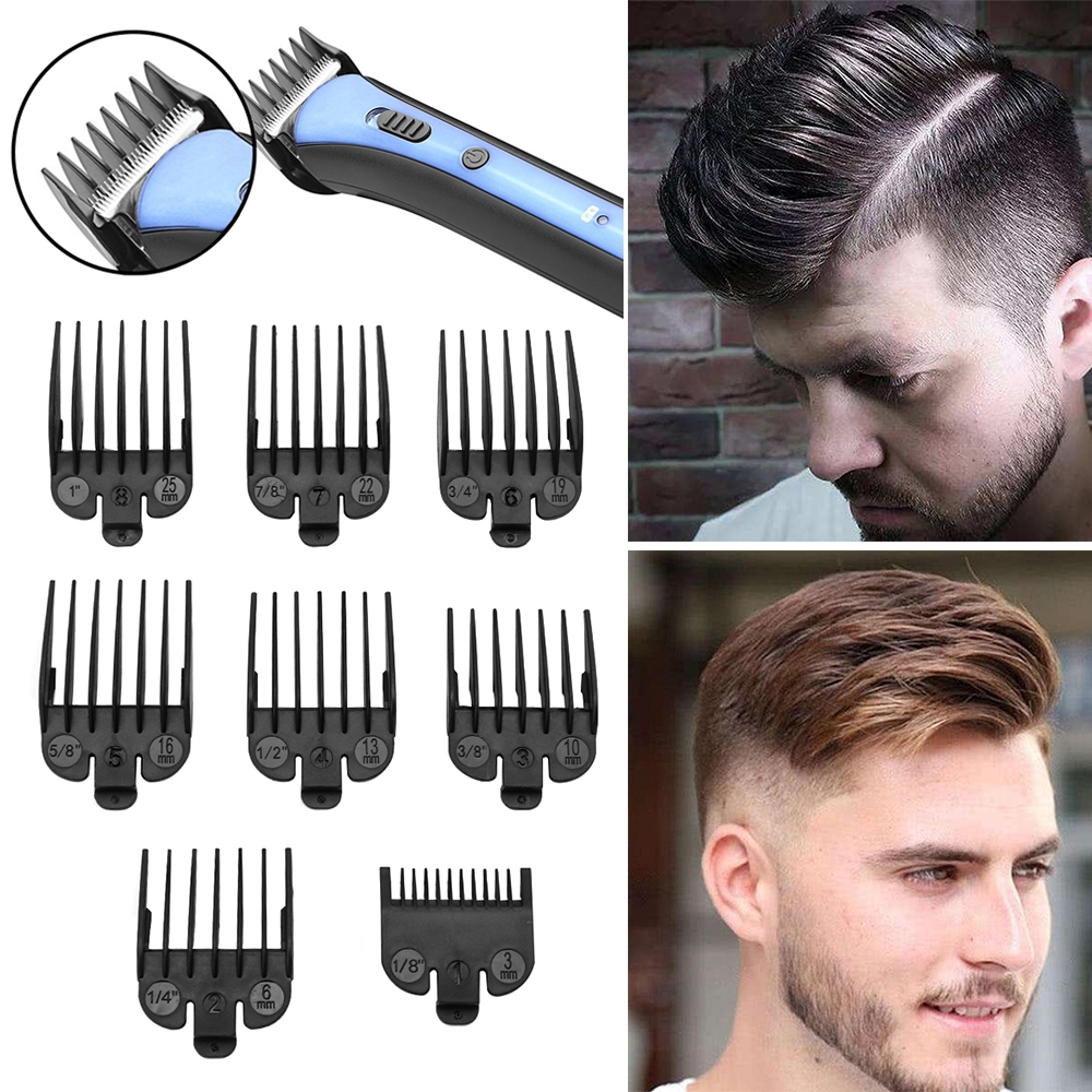 8PCS 3-25mm Hair Clipper Limit Comb Set Hair Cutting Trimmer Styling ...