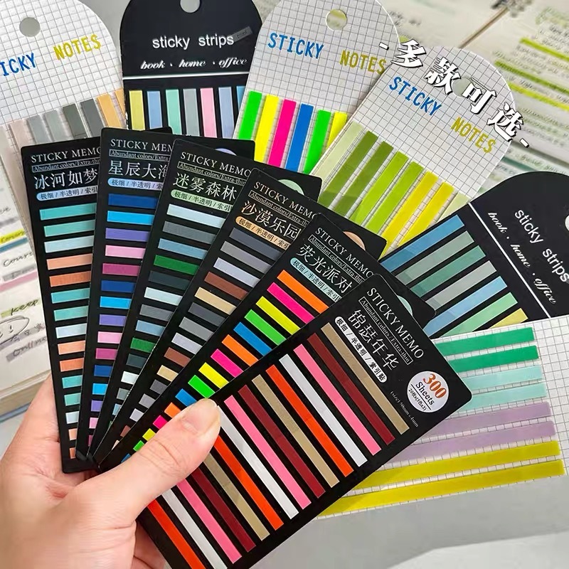 Colorful Index Clear Sticky Notes 300Sheets Memo Pads bookmark ...