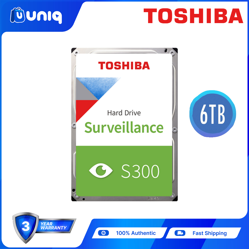 Toshiba Surveillance Hard Drive S300 6TB (HDWT360UZSVA) 3.5" SATA ...