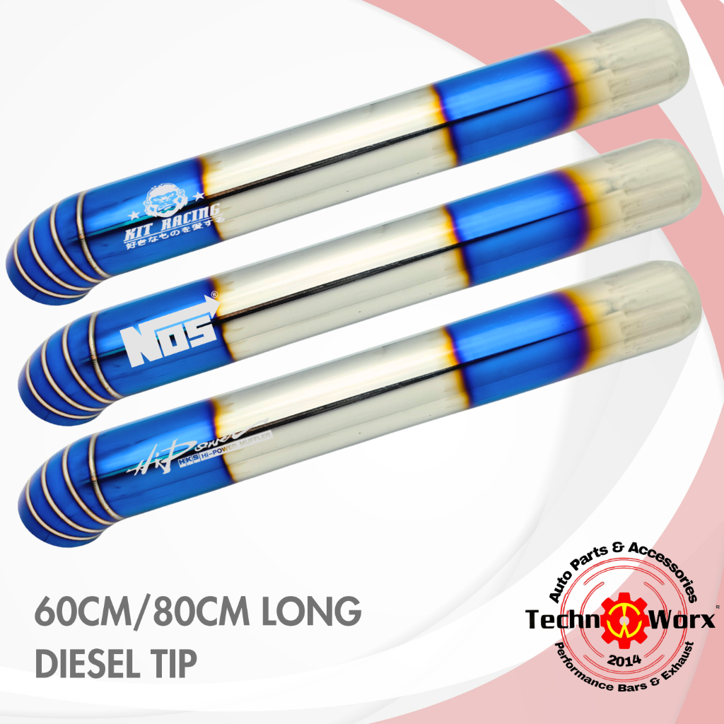 60/80CM DIESEL TIP Titanium Burnt Thailand Thai Muffler tip HKS GREDDY ...