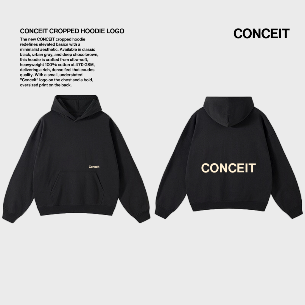 CONCEIT Cropped Hoodie Logo | Shopee Philippines