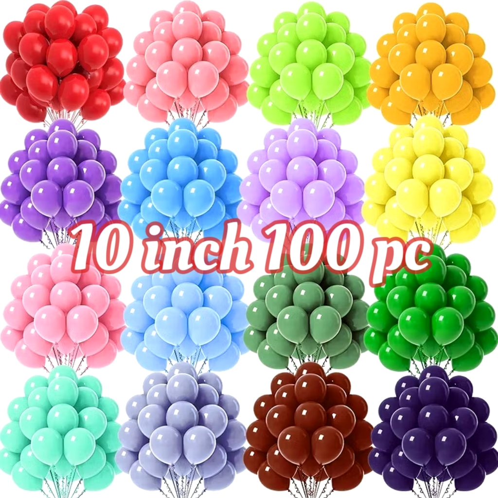 100pcs 10 inch Retro Matte Latex Balloon Wedding Birthday Party ...