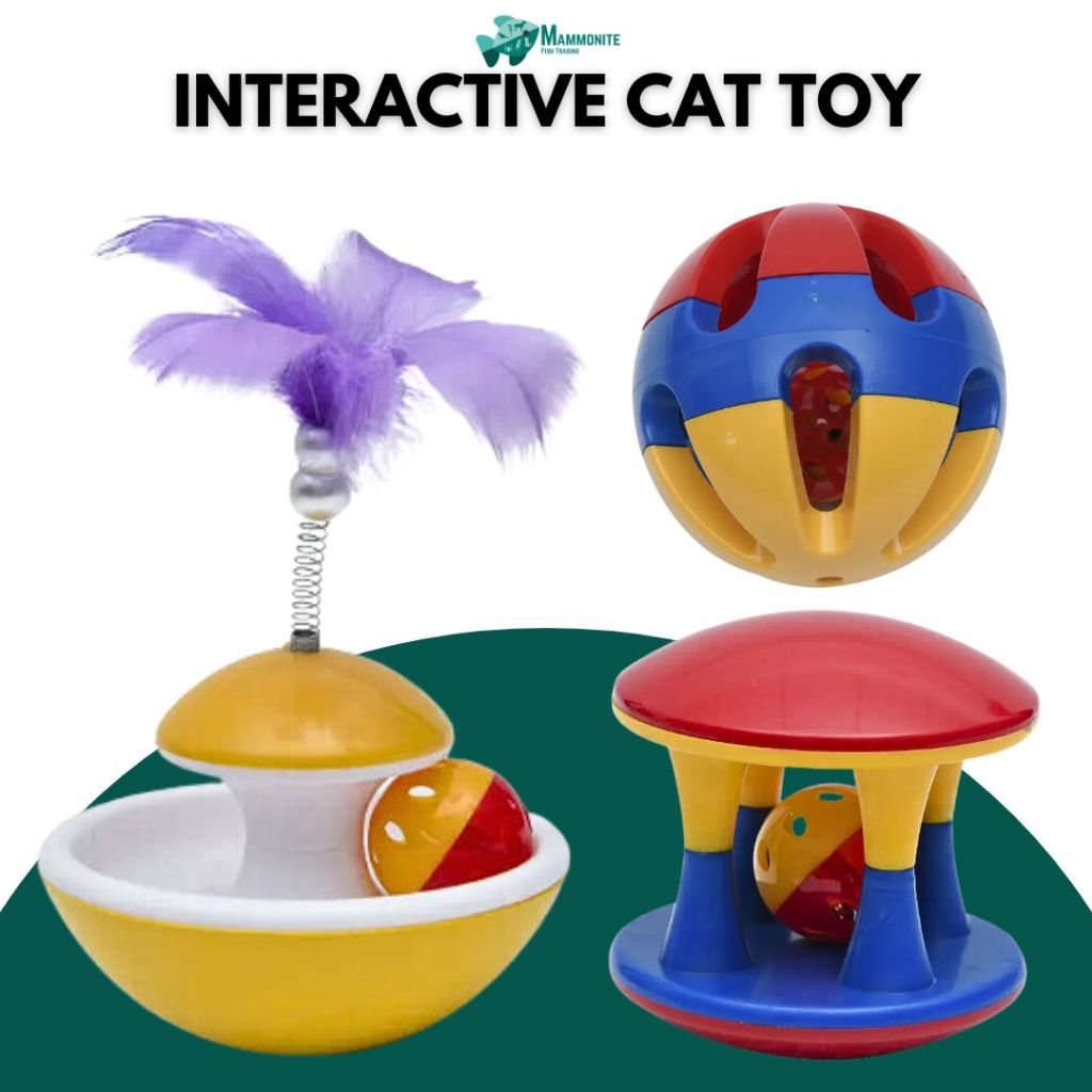 Pet Cat Kitten Interactive Bell Ball Toy Ringing Spring Amusement ...