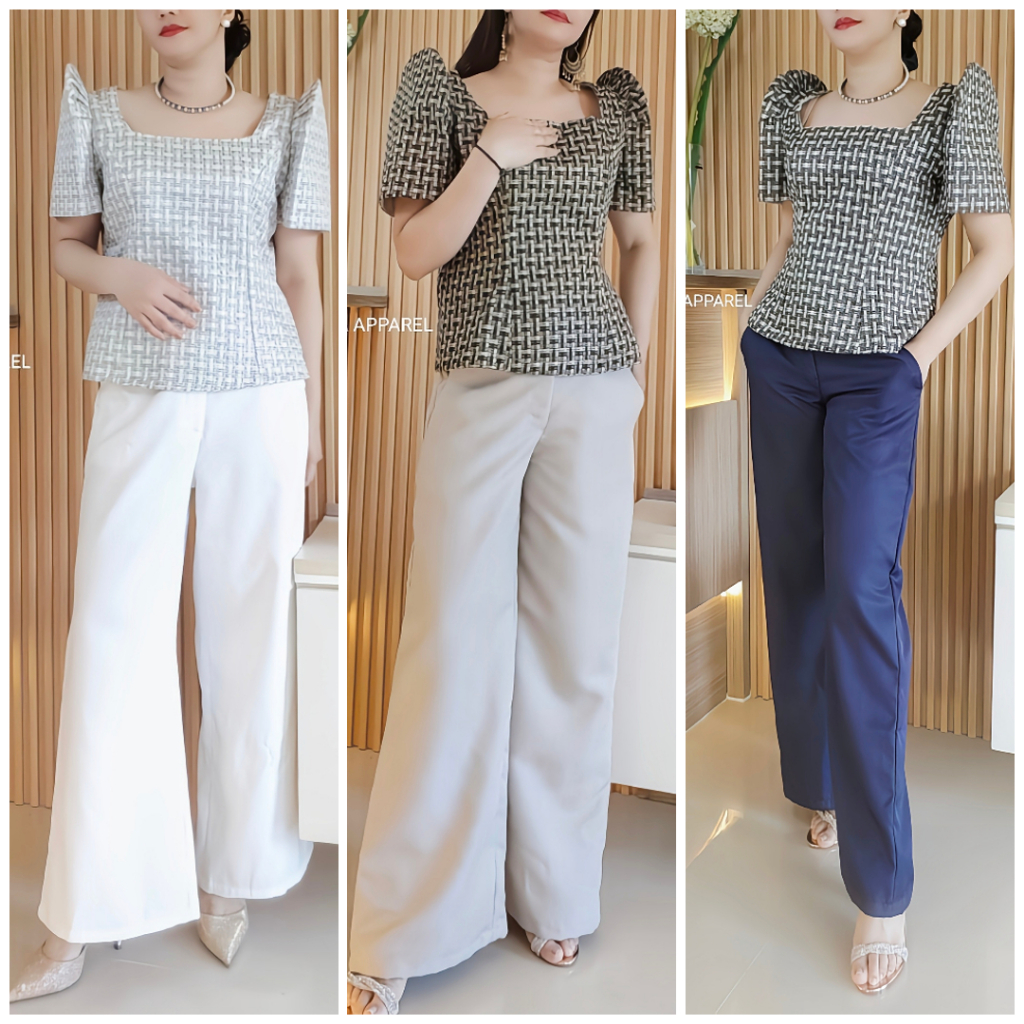FILIPINIANA MESTIZA HALF SACK TOP & PANTS FOR WOMEN (INDIVIDUAL SELLING ...