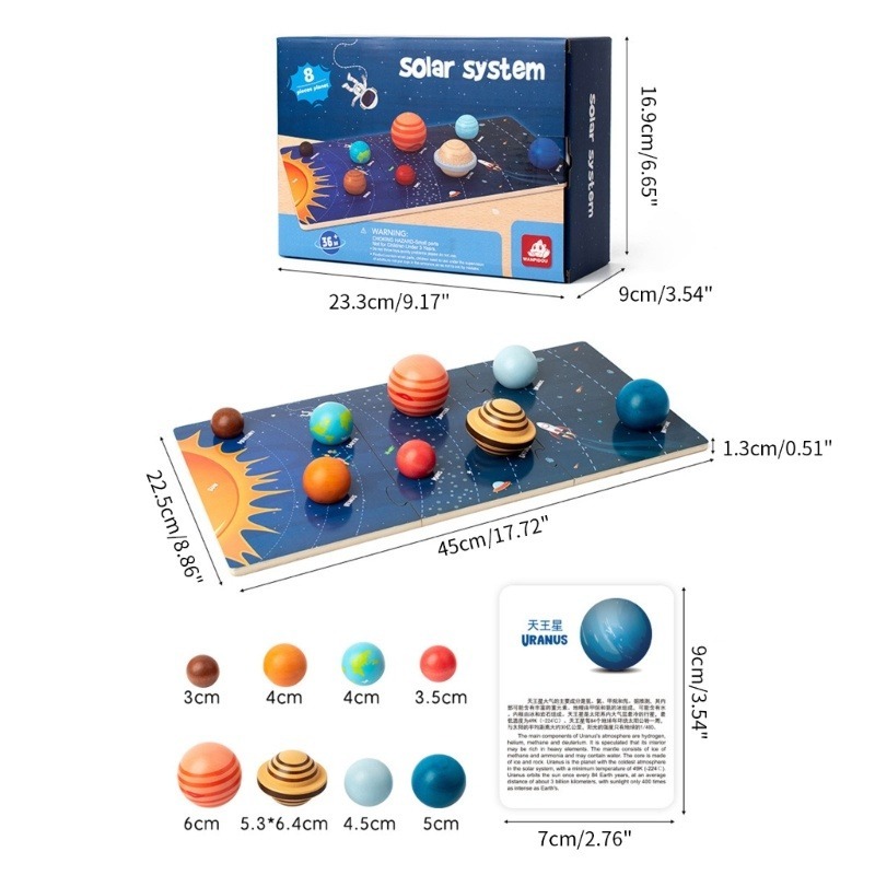 Wooden Solar System Puzzle Board Children's Montessori childhood ...