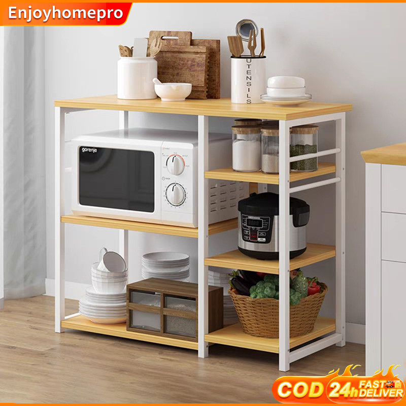 ⚡ PH⚡ 3/4 Layer Kitchen island rack Kitchen seasoning storage rack ...