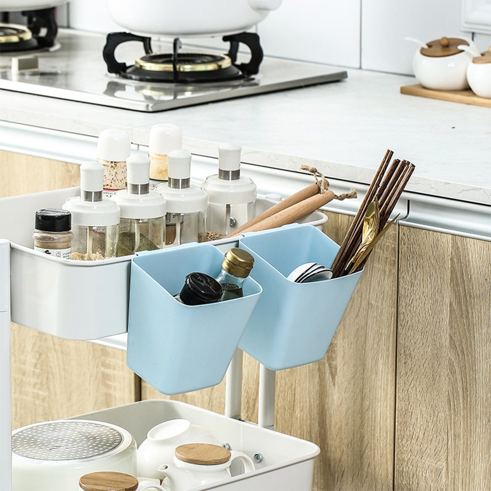 1pc Dailyhome Hanging Cup Holder Trolley Storage Basket Utility Cart ...