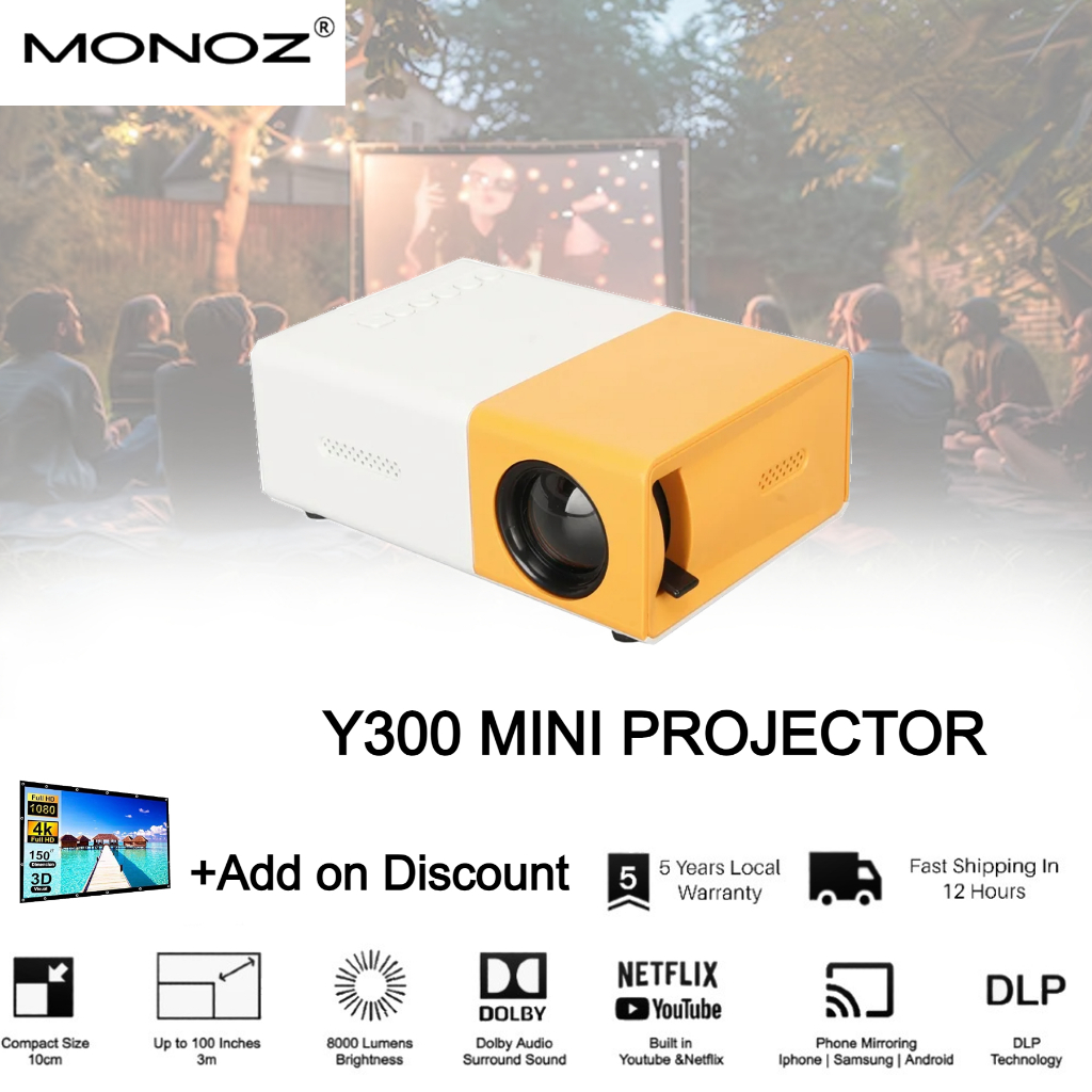 Y300 Mini Projector Phone Portable Projector Laptop Lcd 1080P Small ...