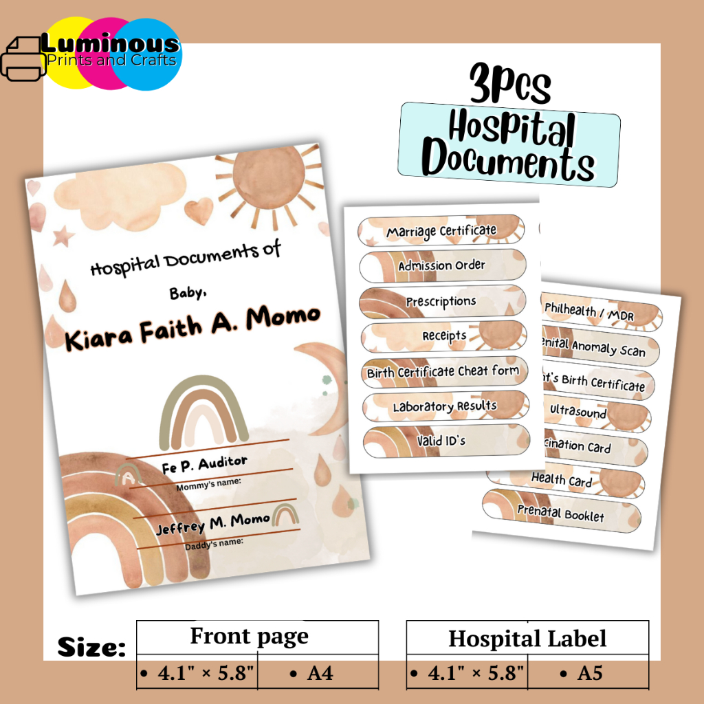 Mom and Baby Essential Document Label and Checklist Stickers (Rainbow ...