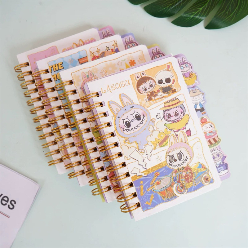 labubu cartoon mini notebook book A7 student note diary learning hand ...