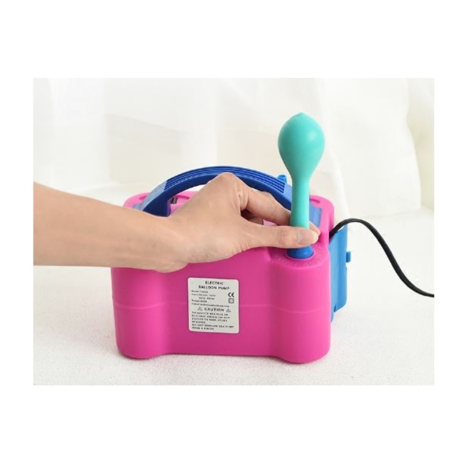 (PINK)High Voltage Double Hole Air Compressor Electric Balloon Inflator ...