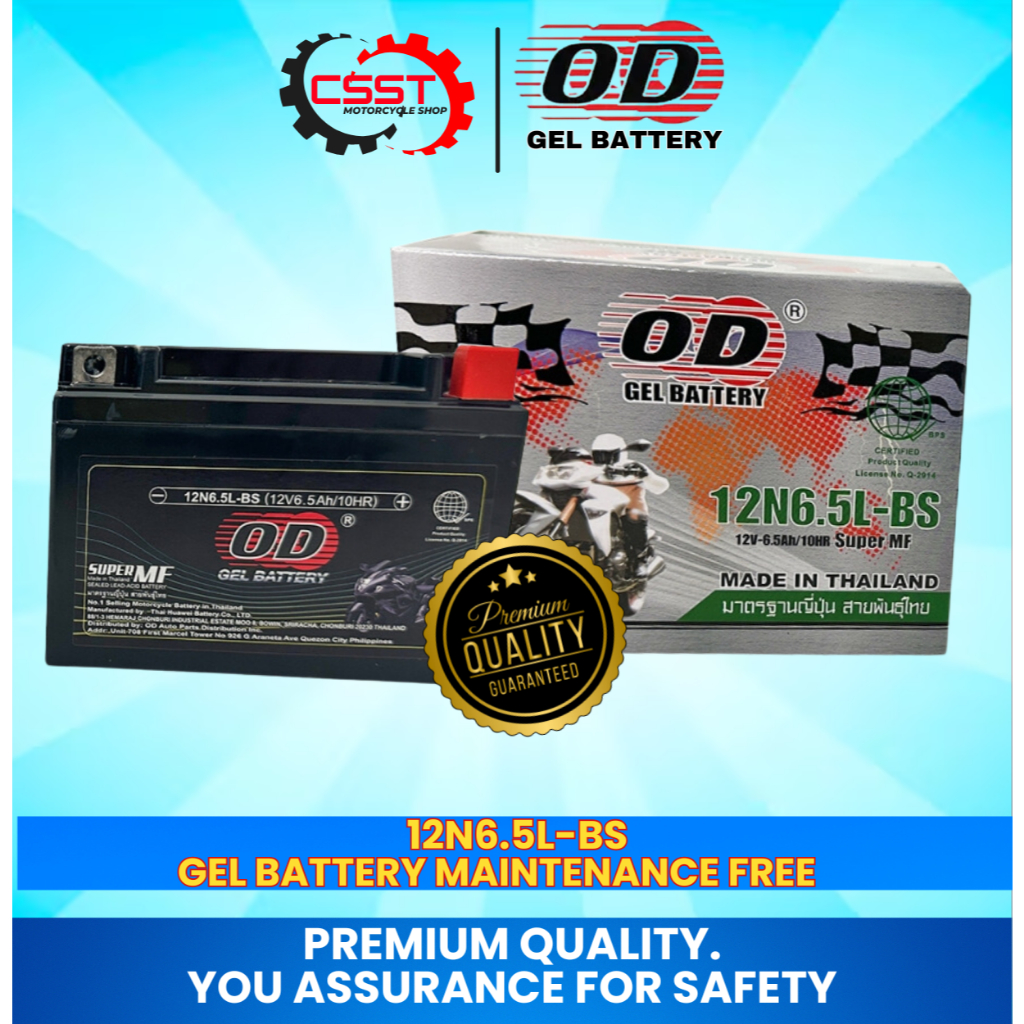 OD BATTERY FOR MOTORCYCLE 12N6.5L-BS FOR RUSI/RACAL/EURO/CHINA MOTORS ...