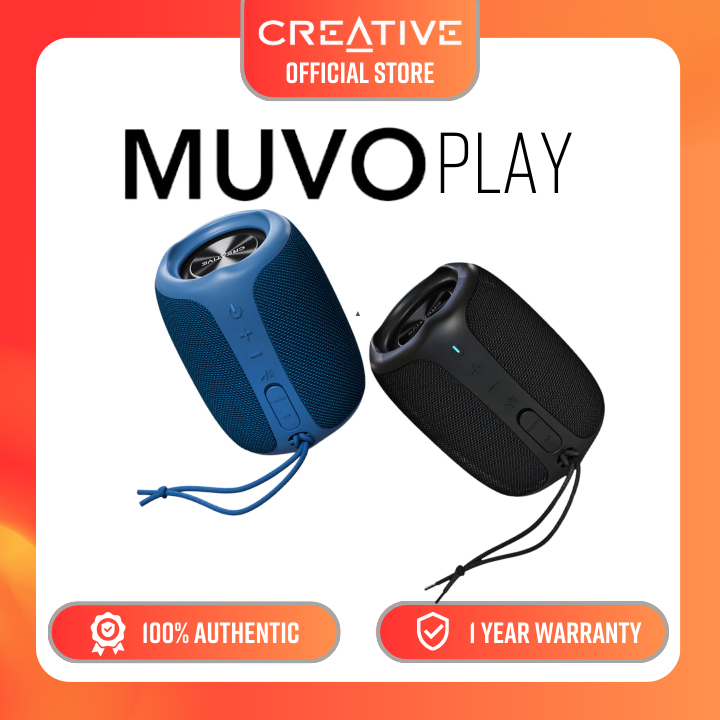 Creative Muvo Play Portable Bluetooth Speaker IPX7 Waterproof for  Outdoors 10 Hrs Smart Speaker