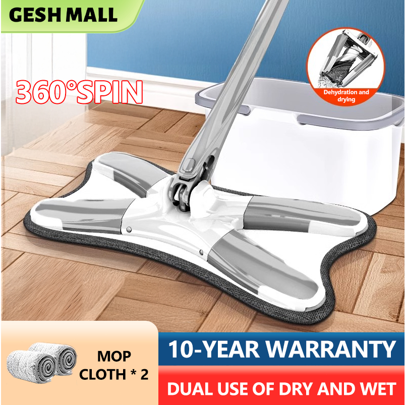 Gesh X-Type Mop 360° Self-Washing Rotary Mop Wet and Dry Dual-Use Flat ...